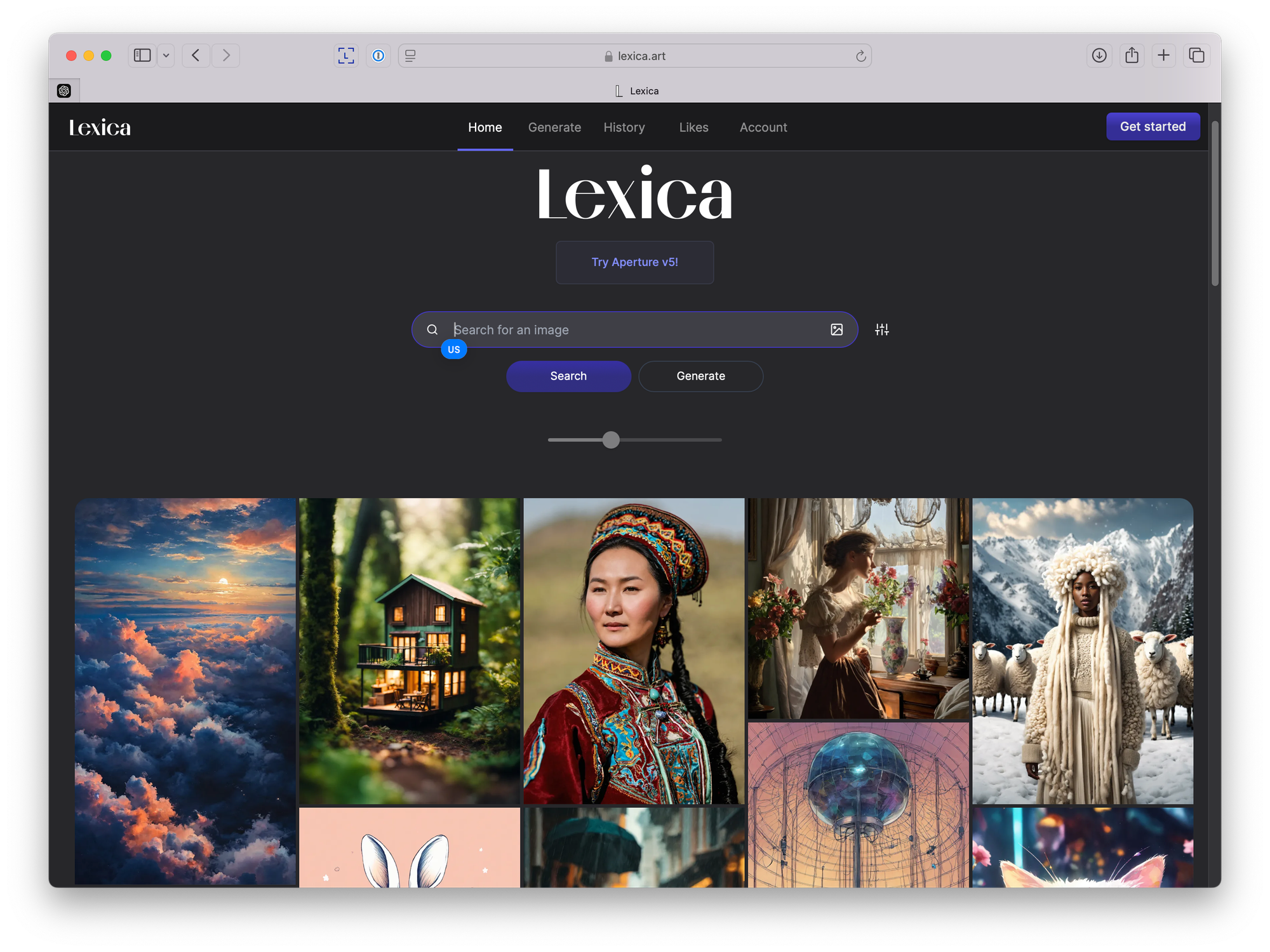 Lexica AI Art generator website